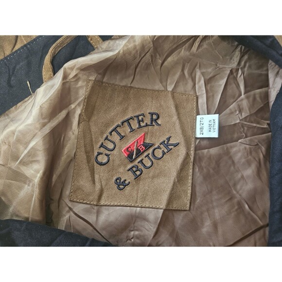 Vintage Cutter Buck Jacket Mens 2XB Brown Khaki Zip Up, Size 2XB - Picture 6 of 11